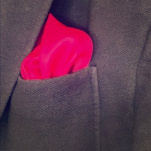 Deep pink silk pocket square